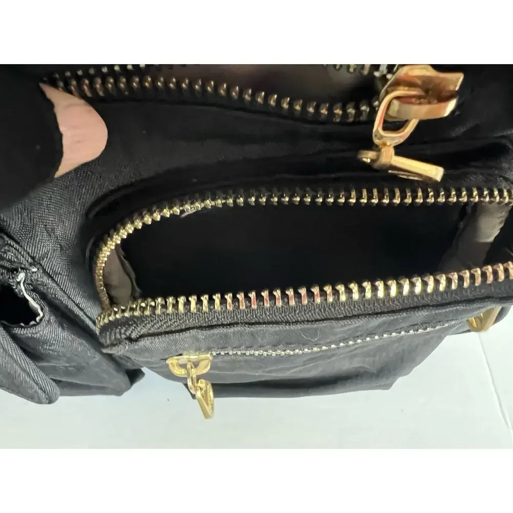 Baggallini San Marino Black‎ Nylon Satchel Tote Shoulder Travel Bag